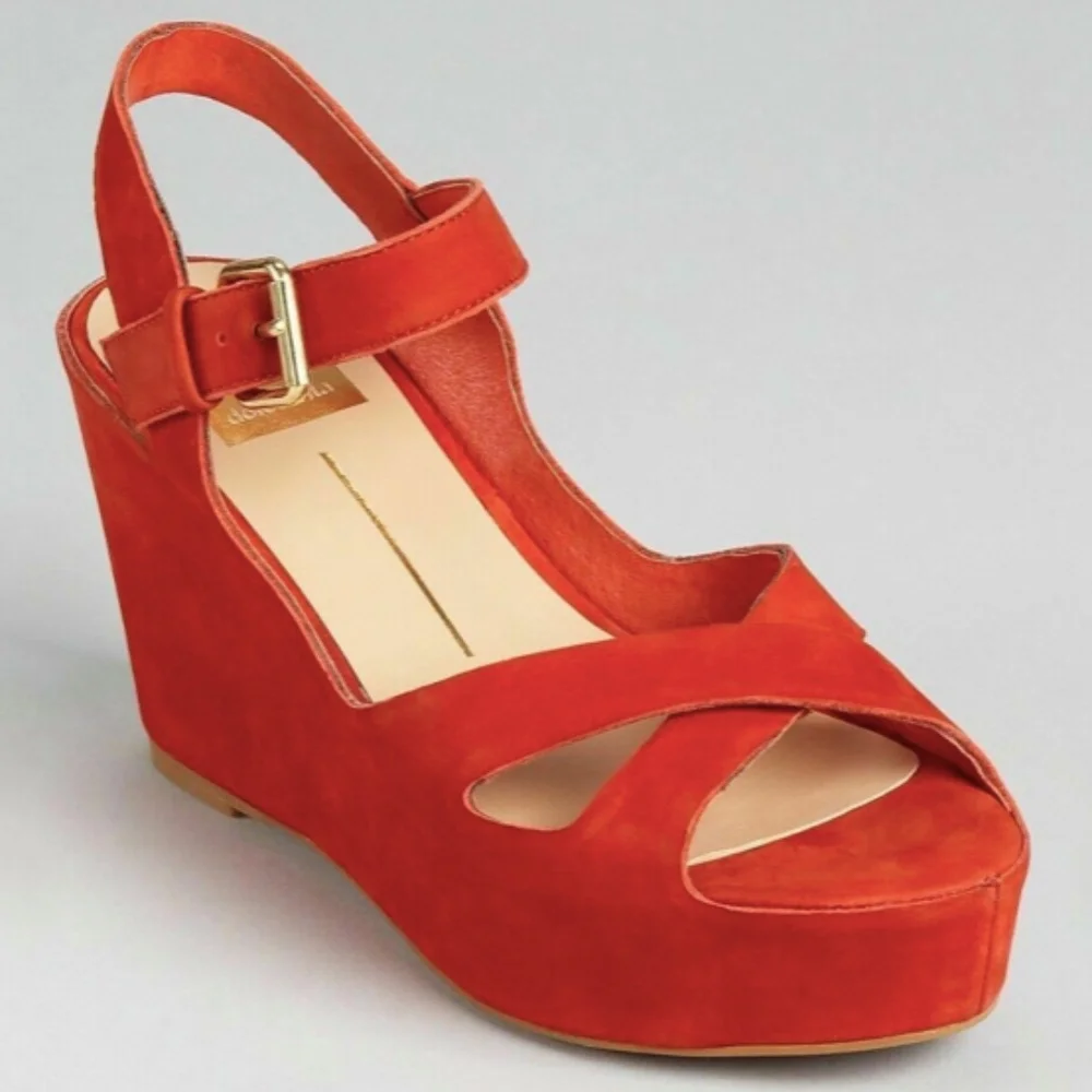 NEW Dolce Vita 'Eileen' suede Orange platform sandal 10